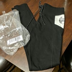 Pink by VS size XS black jogger leggings NEW
